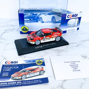 Vanguards Corgi 1:43 Lotus Evora GT4 2012 British GT Championship CC56601 - Édition limitée