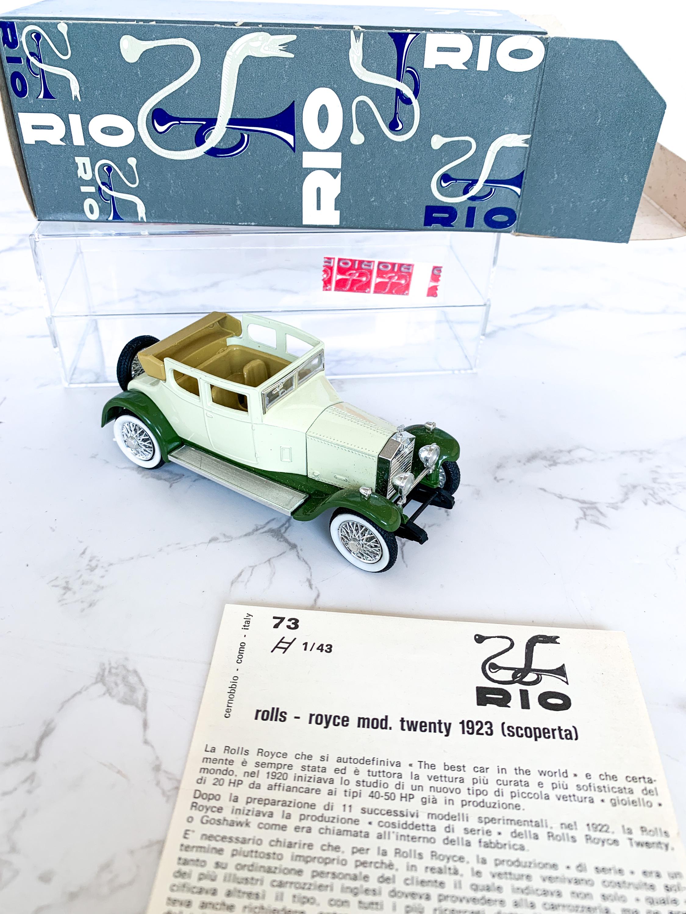 Vintage RIO 1:43 Rolls-royce Twenty 1923 Diecast Model Car - Etsy