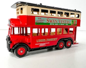 Days Gone by Lledo Diecast SWAN VESTAS MATCHES Double Decker Bus Red - Made in England - Lesney Products