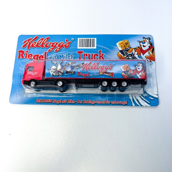 Mid Truck Trailer MB Actros KELLOGG'S Riegel Milch IN Box -Grell Ho 1/87 Truck Vintage Toys - Lorry Delivery Van