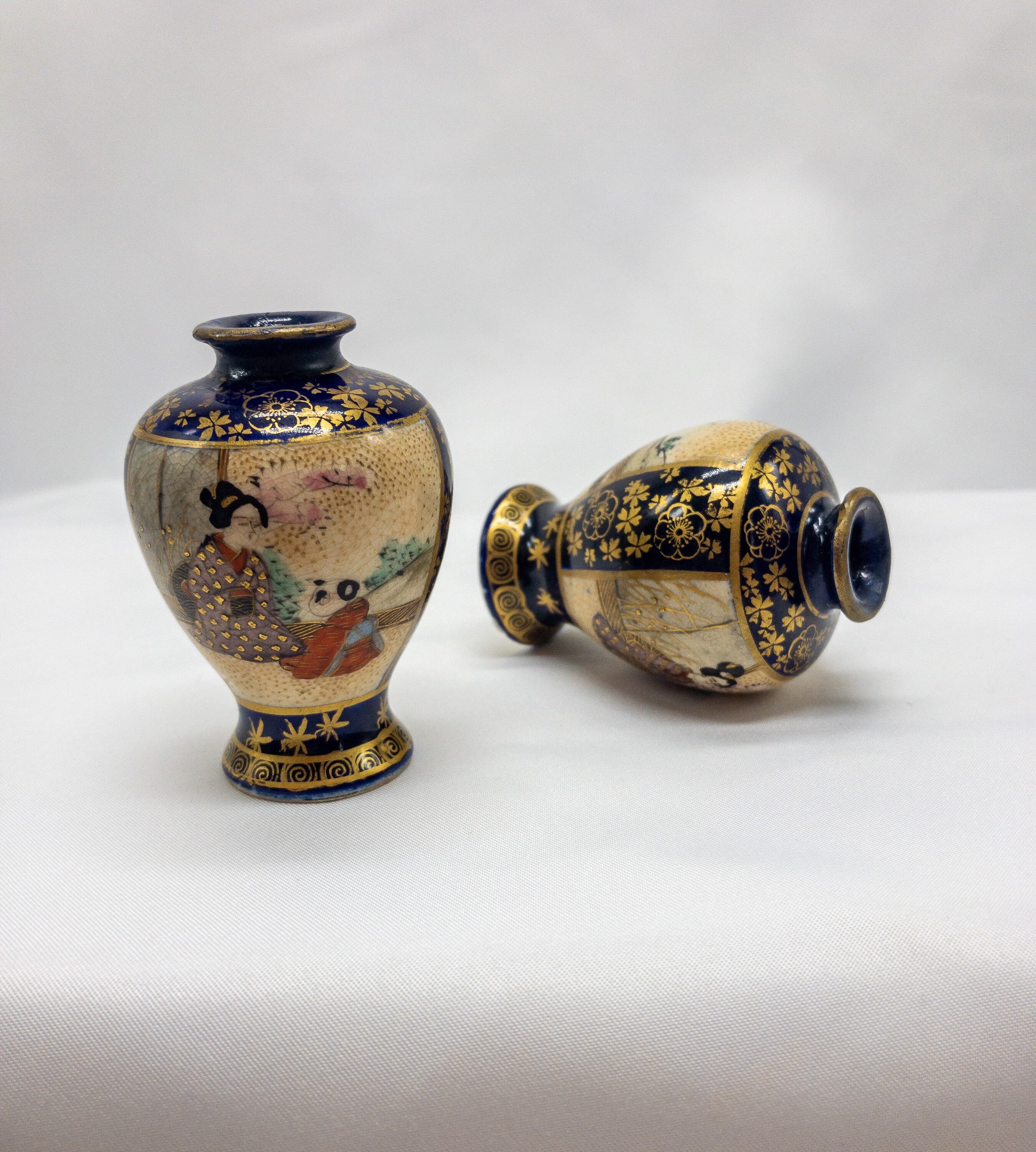 Antique Japanese Miniature Vase Collectible Pair of Antique Etsy UK