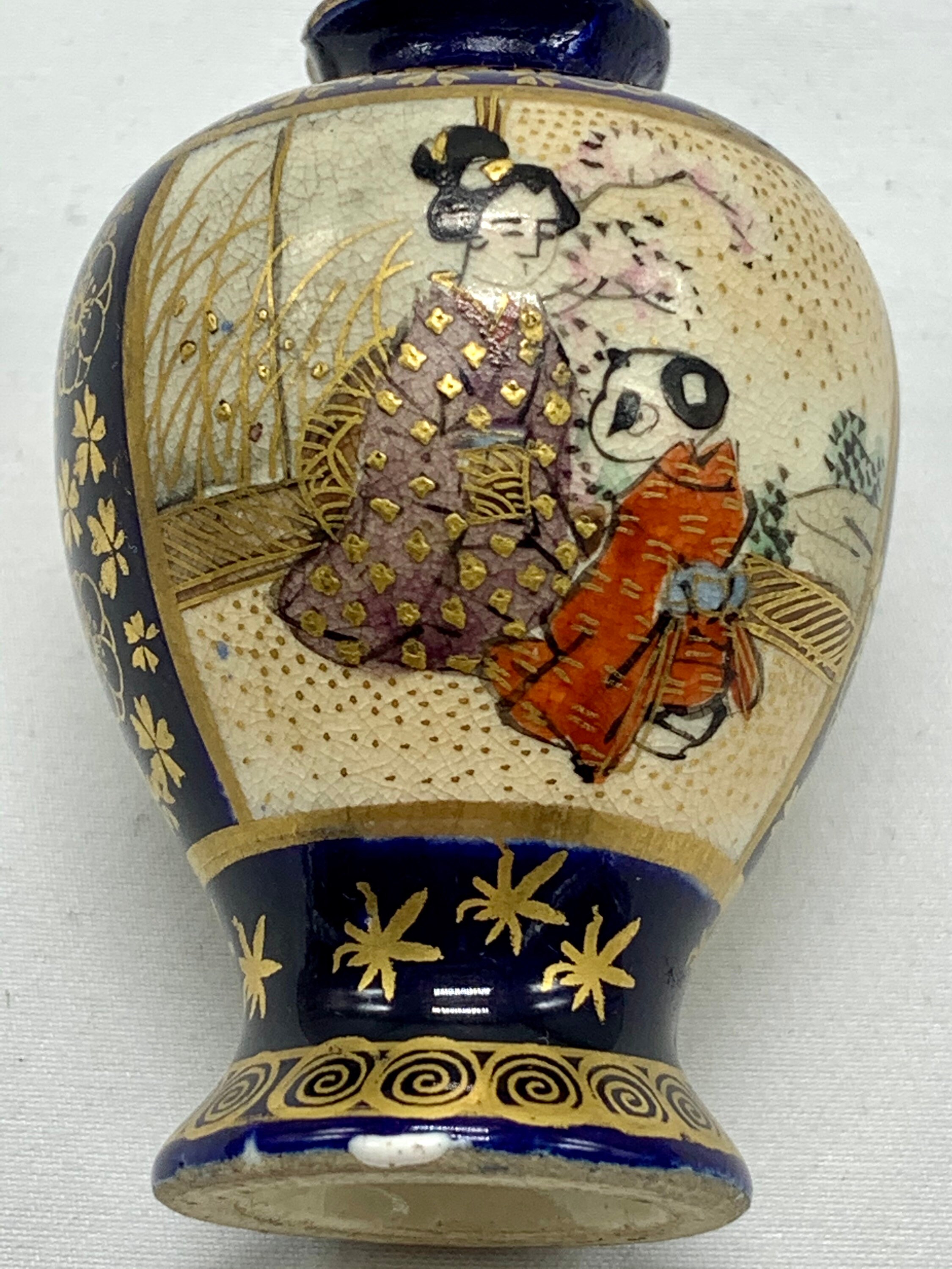 Antique Japanese Miniature Vase Collectible Pair of Antique Etsy UK