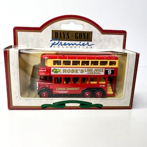 Days Gone by Lledo Diecast 1931 AEC Renown Roses LIME JUICE Double Decker Bus - Made in England - Lesney Products