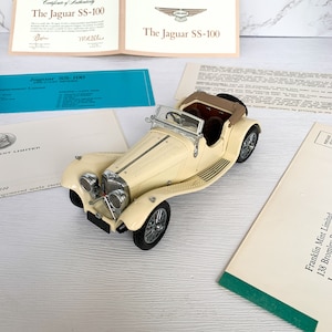 Jaguar SS-100, Diecast Franklin Mint 1938 Model Car, 1:24 Scale Precission Model,