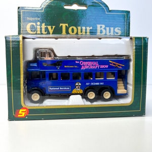 Visit NYC New York City Tour Double Decker 10 Bus Blue Diecast Superior City Tour Bus- Diecast Model Coach