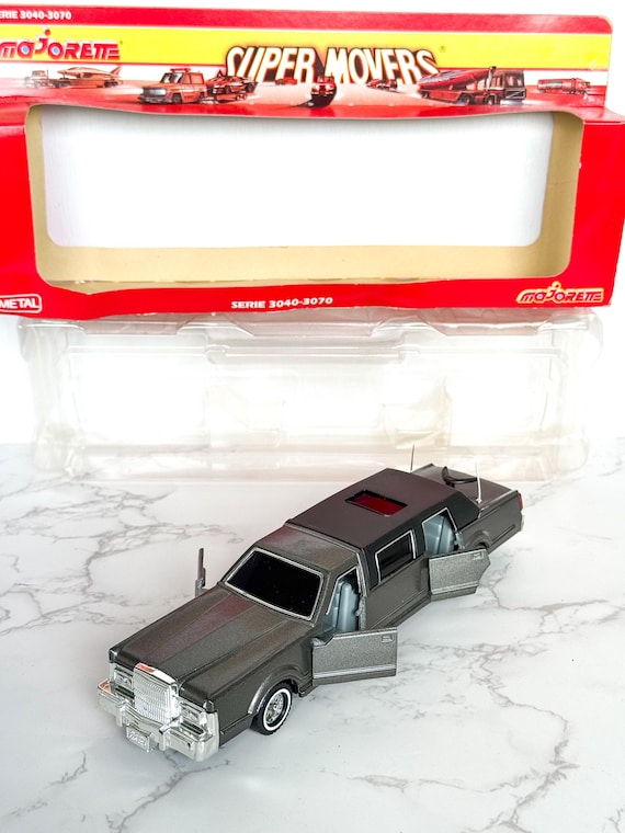Vintage Majorette Super Movers Diecast Limousine - Grey Lincoln