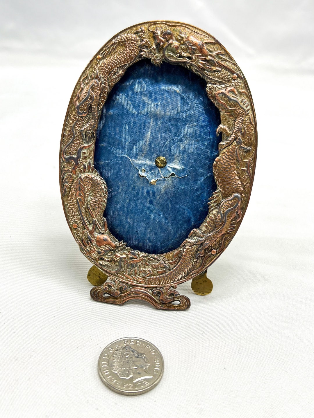 Vintage Oval Photo Frame embossed Dragon Photo Frame Small Etsy