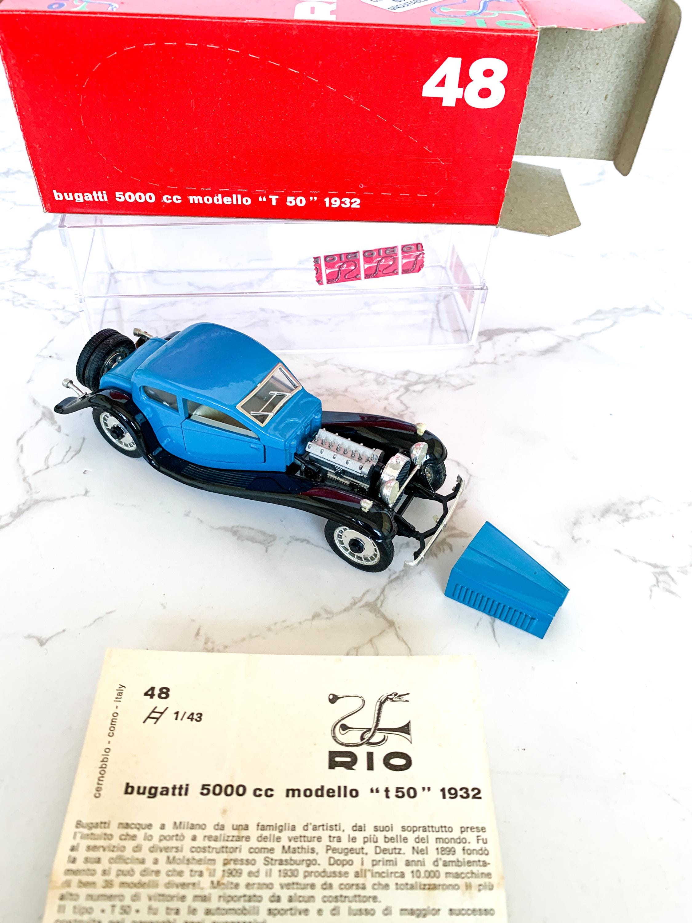 ウエスタンモデル 1/43 ブガッティ タイプ50 メタル製ミニカー ヴィンテージ RIO ブガッティ T50 ダイキャストモデルカー (1:43