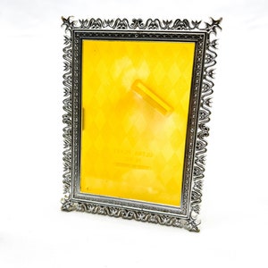 Vintage Ornate metal Photo frame, Art nouveau ,Silver Small table picture frame ,Greek Photo Frame ,Art deco, Mom Gift