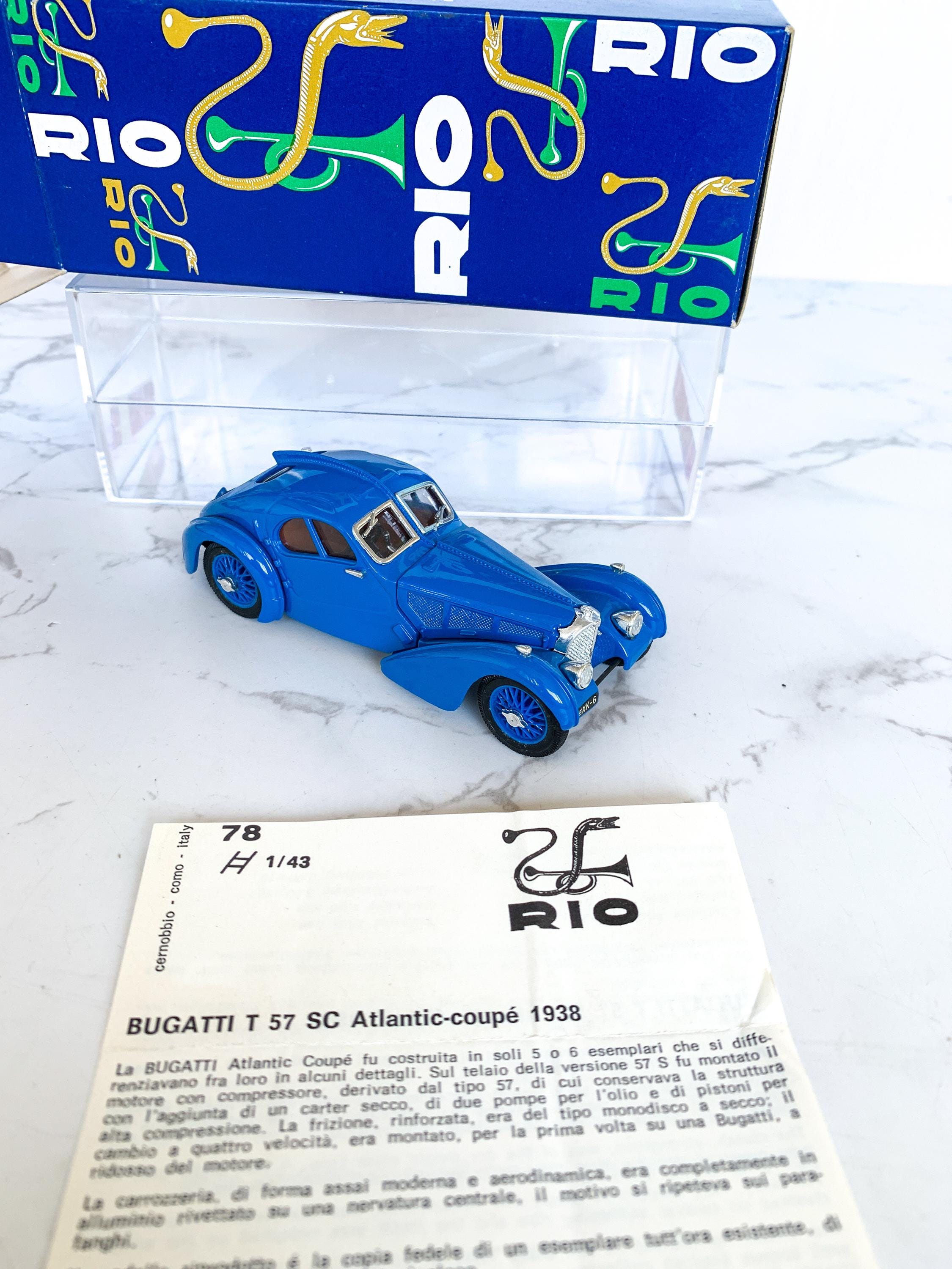Vintage RIO Bugatti T57 SC Atlantic Coupé Diecast Model Car 1:43