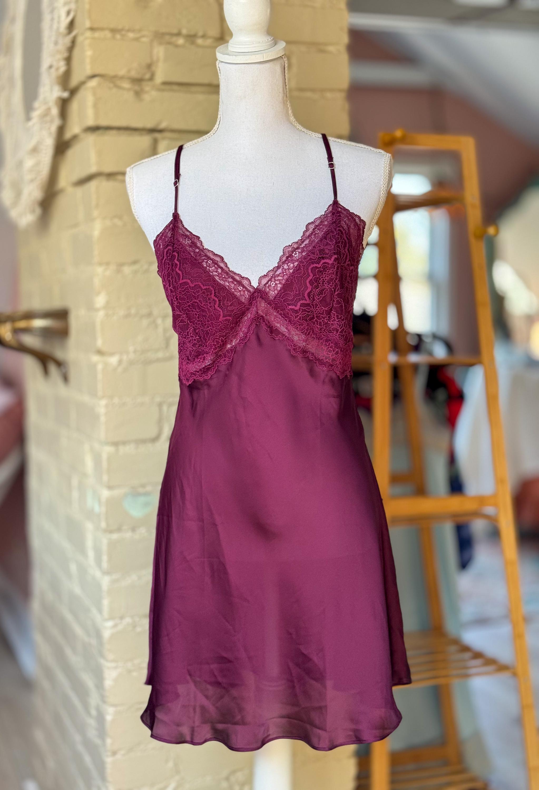 Burgundy Lace Slip - Main Image