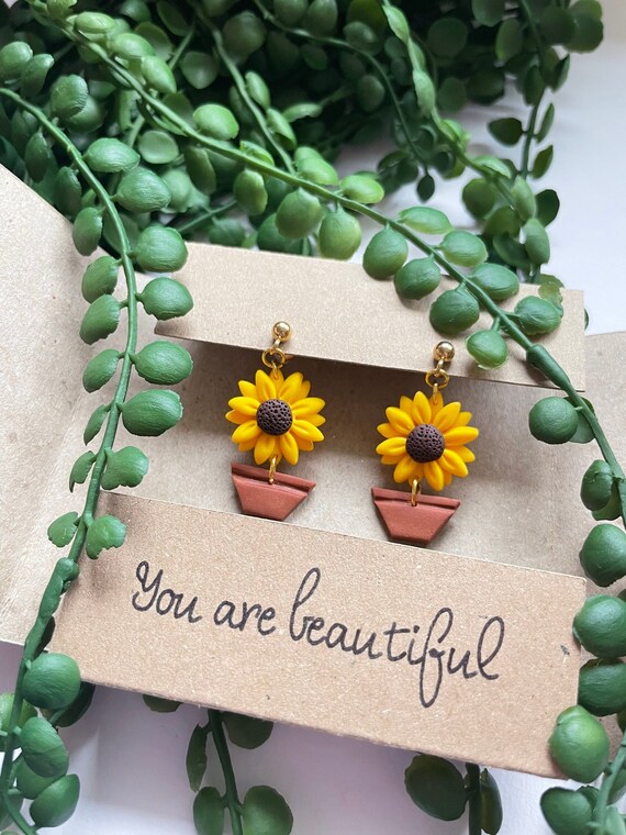 Sunflower in Pot Earring Sunflower in Pot Earring