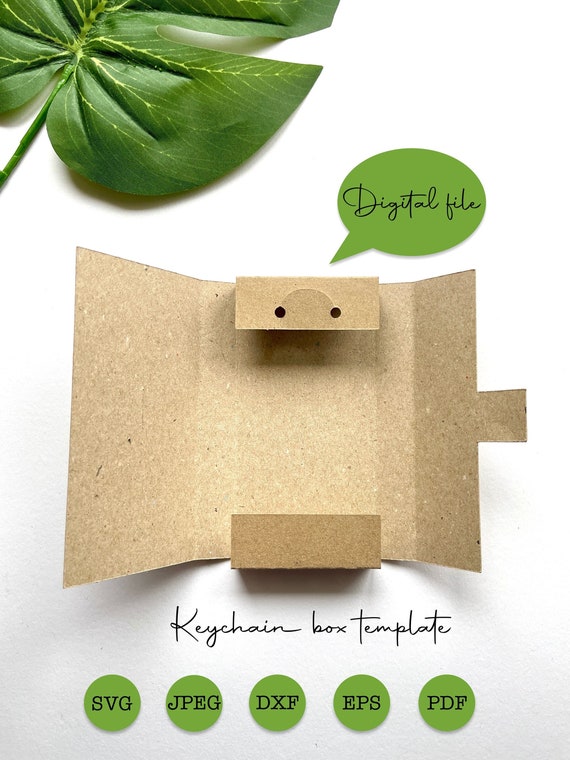 Keychain Box Template: DIY Display Holder, SVG DXF Cut File (Digital Download)