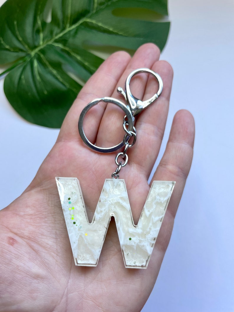 Fruit Resin Initial Keychain Letter W Cute Handmade Etsy