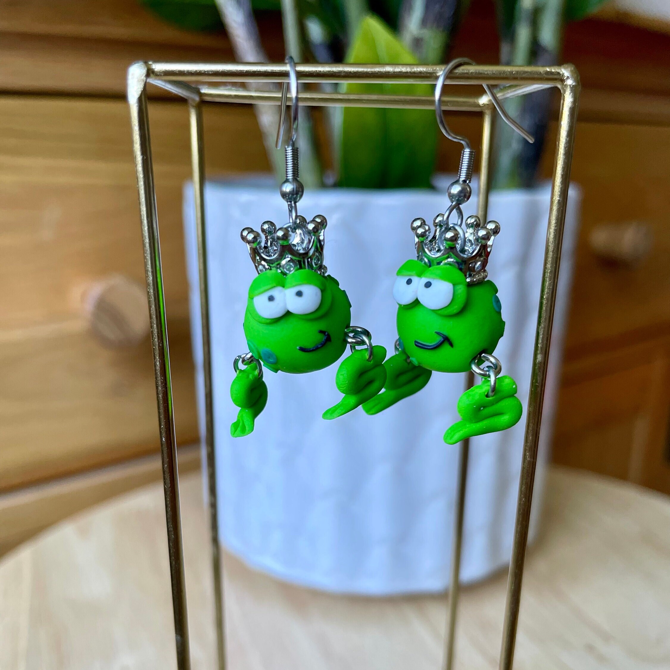Orecchini A Rana Miniblings – Gioielli Moda Fatti A Mano Con Gancio Argentato, Idea Regale Favola - 2