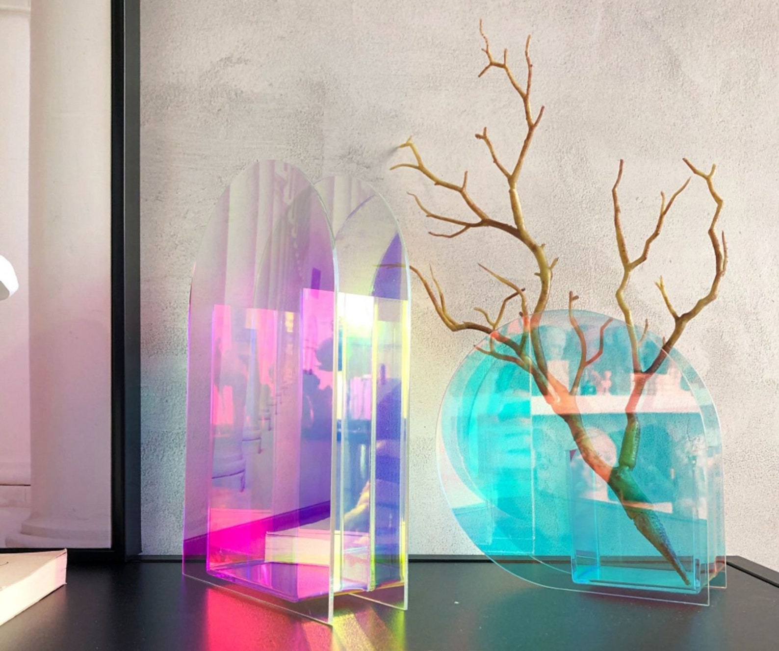 Colorful Vase Acrylic Vase Mondrian Vase Nordic Style Etsy