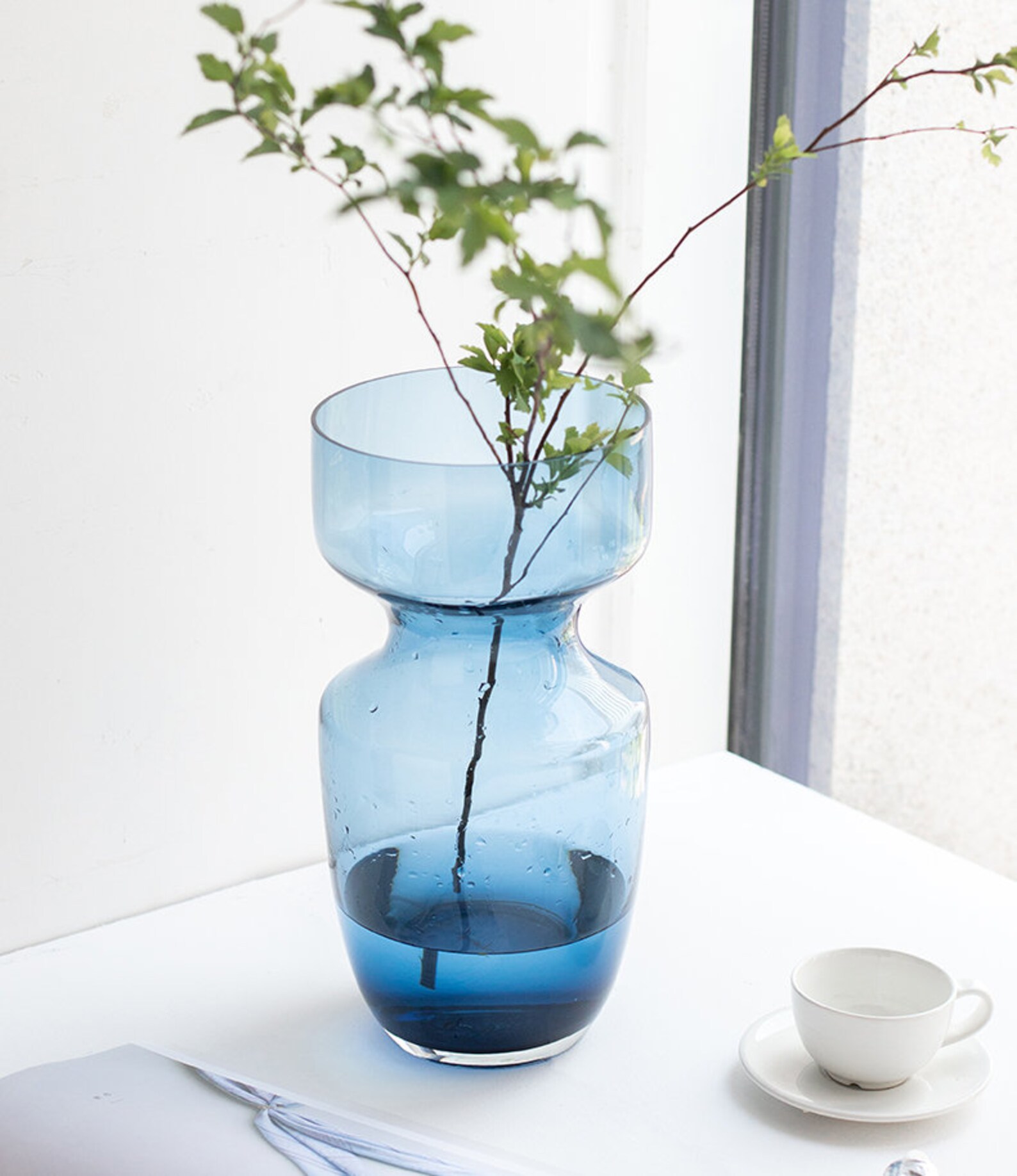 Blue Glass Vase Modern Vase Sample Design Home Glass Decor Etsy