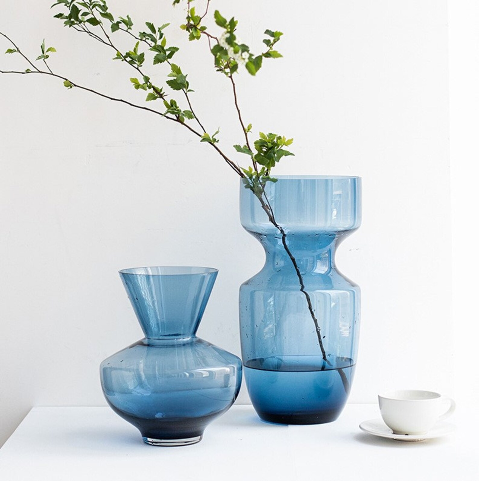 Blue Glass Vase Modern Vase Sample Design Home Glass Decor Etsy