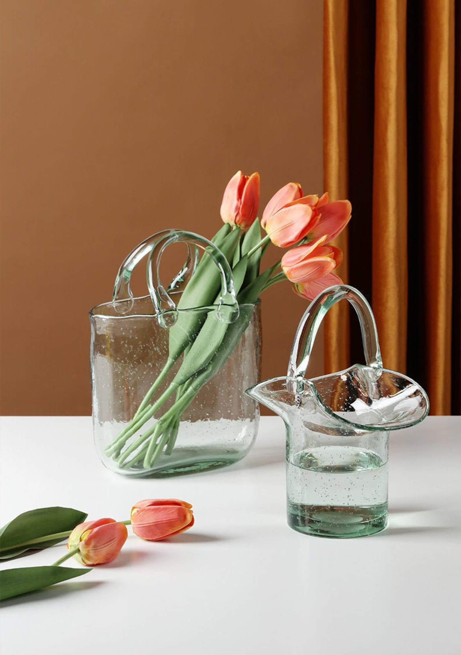 Bag Vase Basket Glass Vase Creative Transparent Vase Bubble Etsy