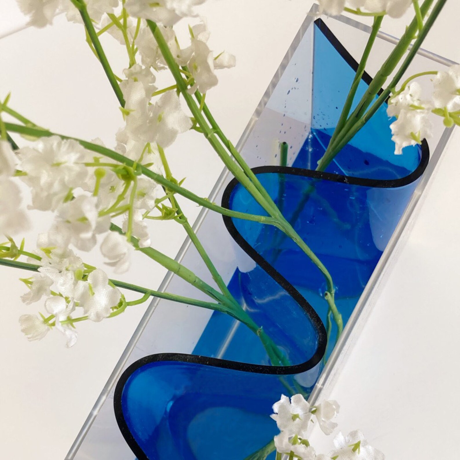 Acrylic Vase Flower Vase Wave shaped acrylic hydroponic Etsy