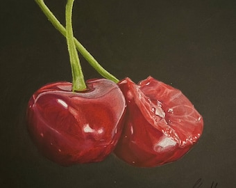 Colored Pencil Drawing of Cherries