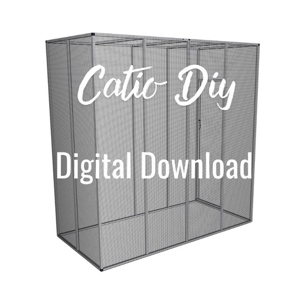 CATIO Build Plans - Cabane pour animaux de compagnie et litière en tube carré en aluminium de 8 pi x 4 pi x 8 pi | Sans rouille - DIY 3D en téléchargement numérique