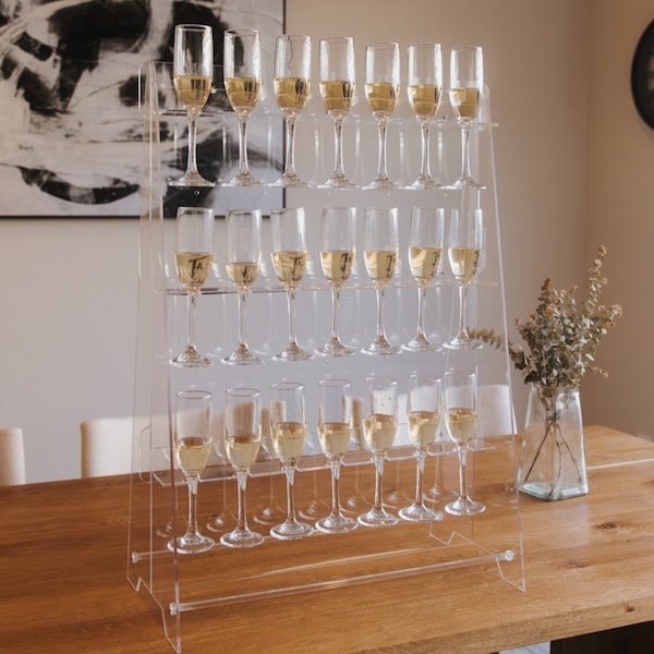 2 in 1 Champagne Wall & Donut Wall | Acrylic Display For Birthday Parties | Wedding | New Years | Bridal Party Decor