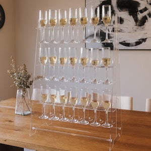 2 in 1 Champagne Wall & Donut Wall | Acrylic Display For Birthday Parties | Wedding | New Years | Bridal Party Decor