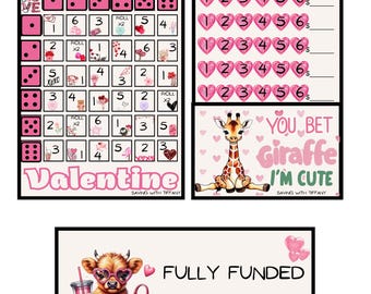 Valentine&#39;s Roll & Save: 2 Herausforderungsspiele + Vollständig bezahlte Slip- Roll- und Save- Sparspiele- Budgetfreundlich