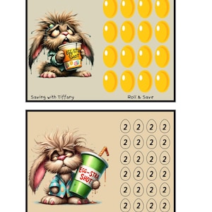 Egg-stra Shot Saving Challenge: Double the fun, Easter challenges, Easter savings, roll and save, saving challenge