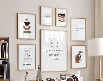 Home Office Gallery Wall Set, Boho Home Office Set, Office Wall Decor, Office Wall Art, Work From Home Art Print, Inspirational Quotes Art