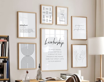 Office Gallery Wall Art,  Office Wall Decor, Boss Gift, Leadership Printable Art, Business Inspirational Prints, Office Wall Art