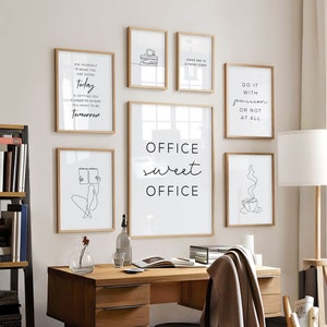 Home Office Wall Art Set Office Wall Decor Office Wall Art Minimalist Home Office Decor Work From Home Art Print Motivational Quote Etsy UK