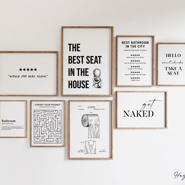 Fun Bathroom Wall Art Etsy