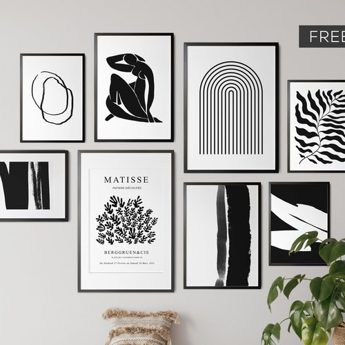 Black White Wall Art Set of 3 Printable Download Gallery Wall Etsy