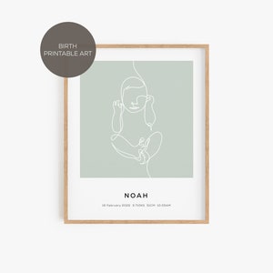 Póster de nacimiento en escala 1: 1, póster de nacimiento personalizado, impresión personalizada para bebés, regalo personalizado para recién nacidos, regalo para el día de la madre, póster de nacimiento personalizado
