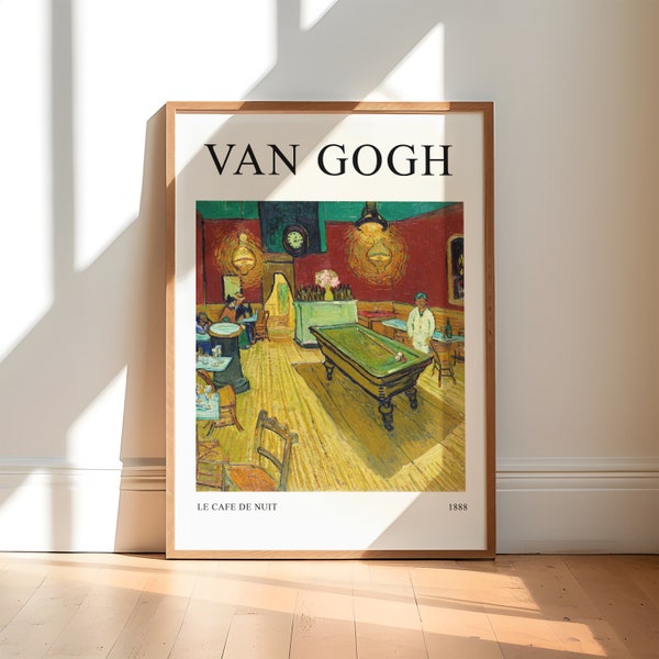 Van Gogh Print, Landscape Print, Van Gogh Poster, Le Cafe De Nuit Art, Museum Exhibition Poster, Van Gogh Paintings, Museum Wall Art