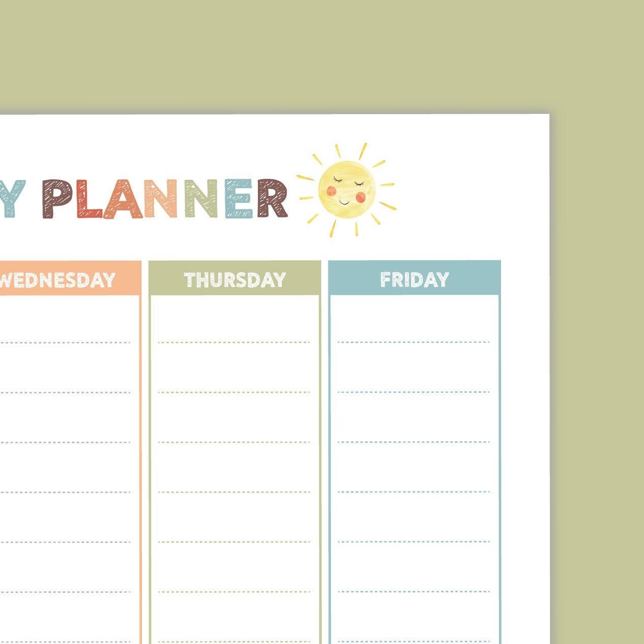 kids weekly planner printable kids weekly planner bundle to etsy