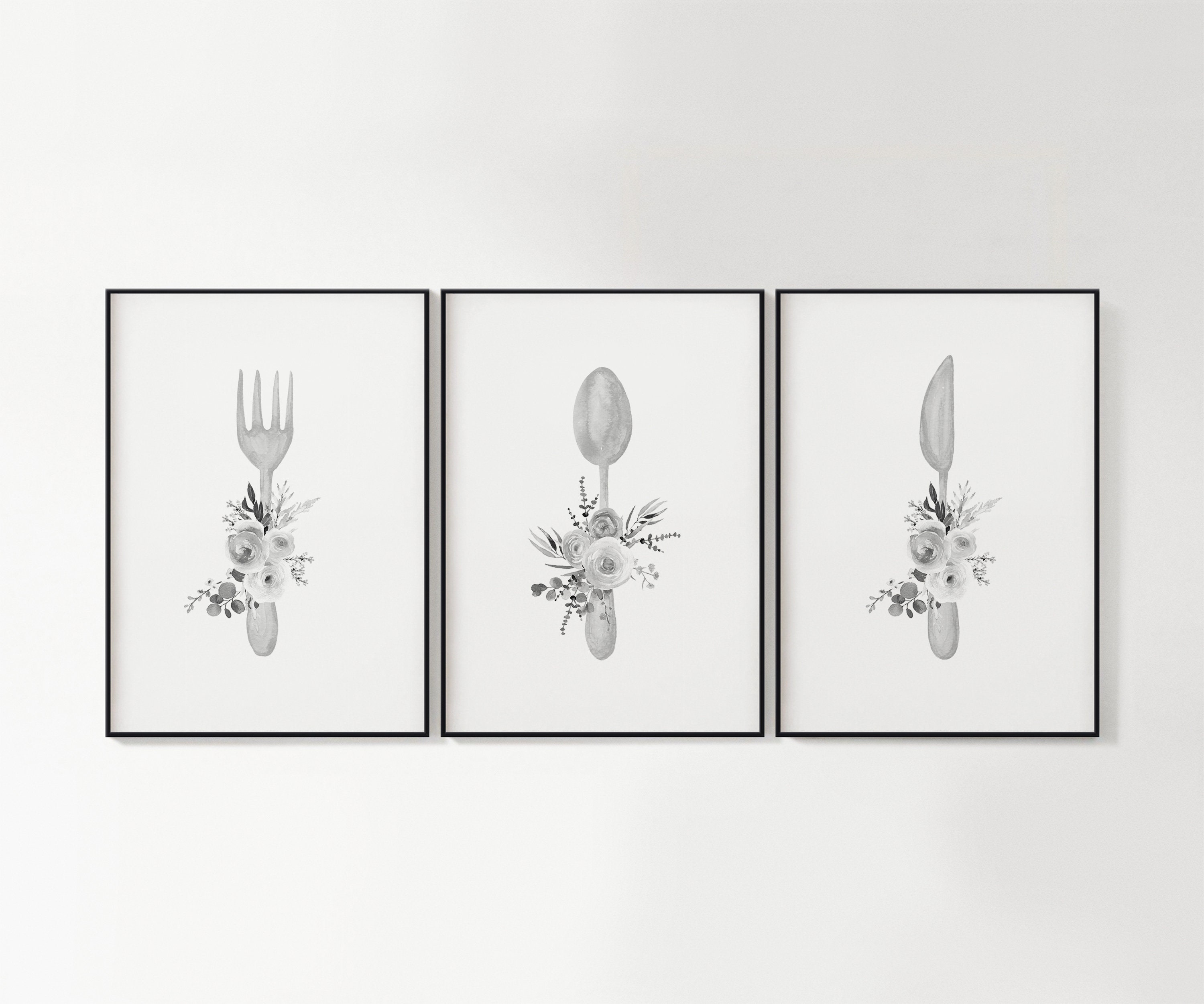 Küche-Wand-Dekor Küche Wand Kunst Set von 3 Küche Utensilien | Etsy