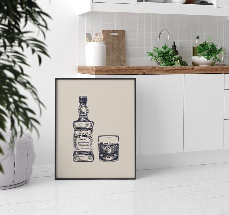 Whiskey Wall Art, Bar Cart Wall Art, Bar Cart Decor, Bar Art Print, Bar Decor, Whiskey Art, Vintage Bar Wall Art, Printable Bar, Bar Styling