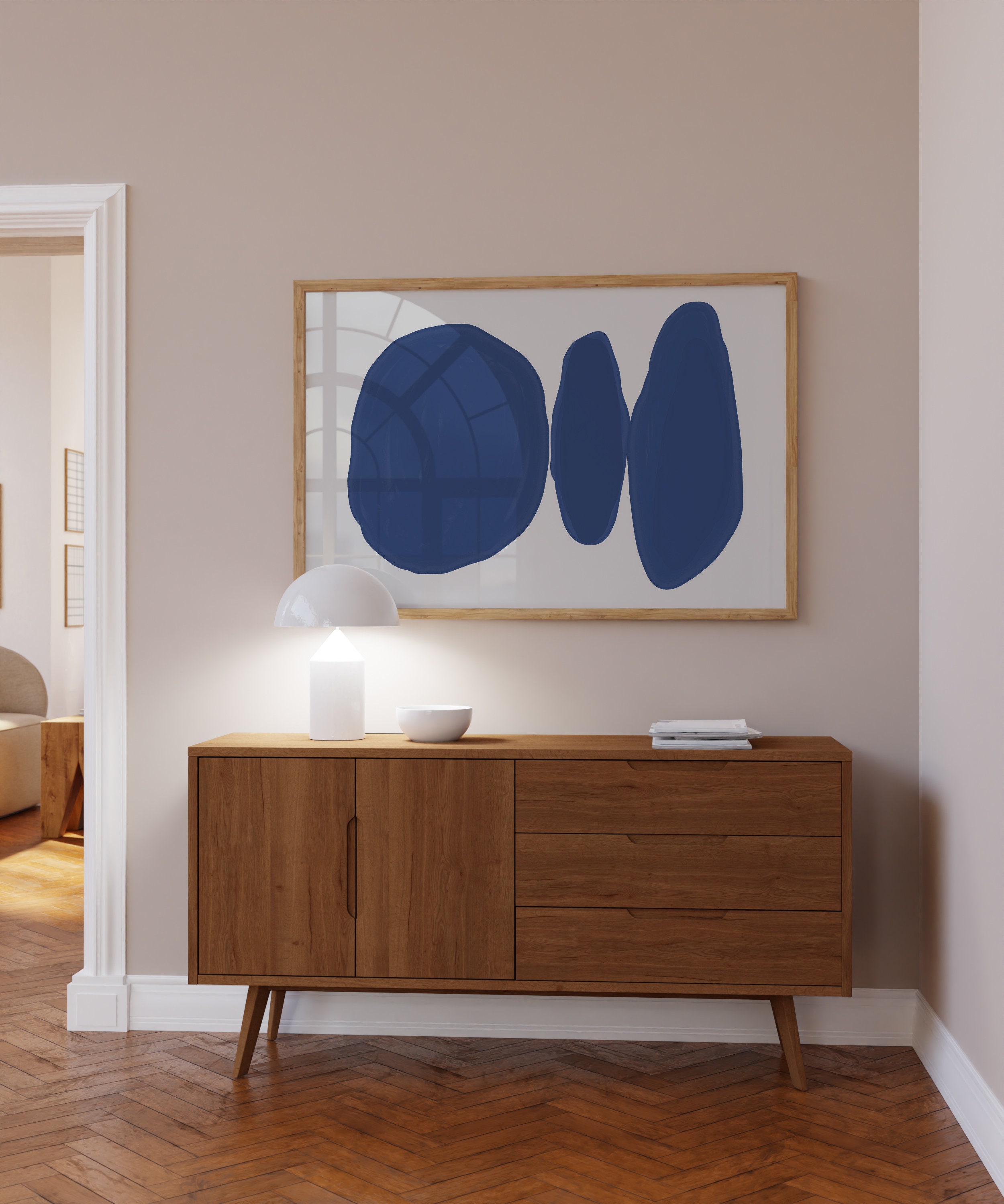 Blue Gallery Wall Art Set of 6 Modern Abstract Print Set Etsy