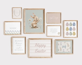 Easter Printable Wall Art, Easter Mega Bundle, Easter Decorations, Easter Digital Art, Spring Wall Art, Easter Gift, Easter Bunny Wall Art
