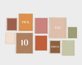 Pick Any 10 Prints, Custom Gallery Wall Art Set, Set of 10 Wall Art, Digital Downloads, Personalized Wall Art