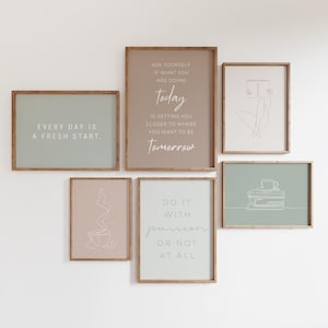 Office Gallery Wall Art, Green and Beige Office Wall Prints, Office Wall Art, Office Art, Earth Tones Office Art, Dorm decor, Girl Boss gift