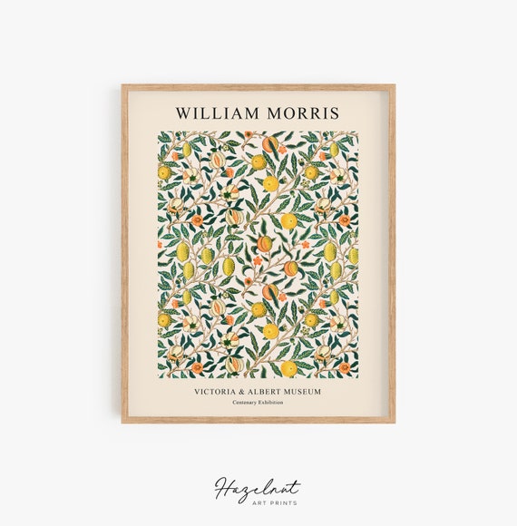 William Morris Poster, William Morris Print, Kitchen Print, Lemon Wall Art, Exhibition Poster, Yellow Wall Art, Art Nouveau