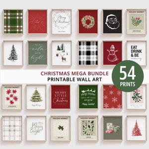 Christmas MEGA BUNDLE 54 Prints Included, Christmas Gallery Holiday Prints, Christmas Printable Wall Art, Xmas Wall Art, Holiday Prints