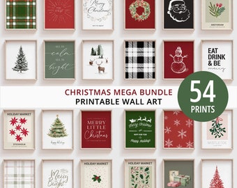 Christmas MEGA BUNDLE 54 Prints Included, Christmas Gallery Holiday Prints, Christmas Printable Wall Art, Xmas Wall Art, Holiday Prints