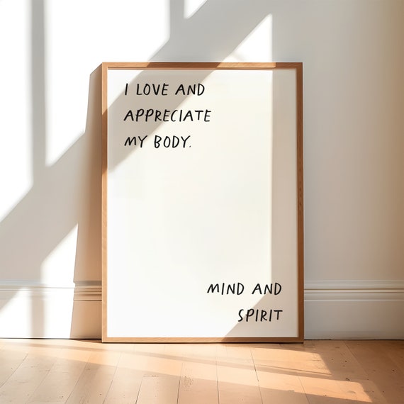 Body Positive Quote Print, Feminist Wall Art (Digital Download)