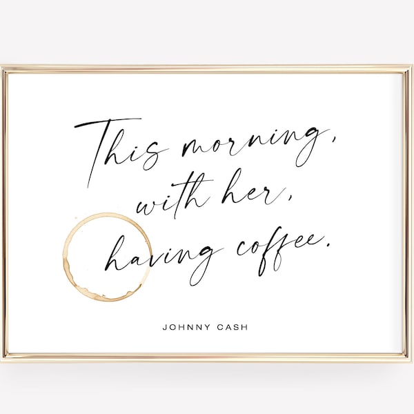 Decorazione da parete in stile retrò con scritta This Morning With Her Having Coffee Canvas Prints Wall Art-Coffee Bar Wall Decor Accessori-Caffè Amanti del caffè Regalo per donne e uomini