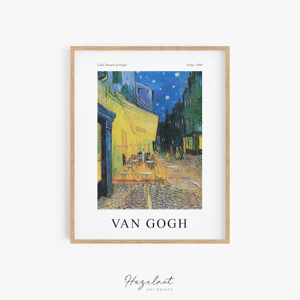 Van Gogh Print, Van Gogh Poster, Vincent Van Gogh Art, Cafe Terrace At Night Exhibition Poster, Digital Download, Office Wall Art